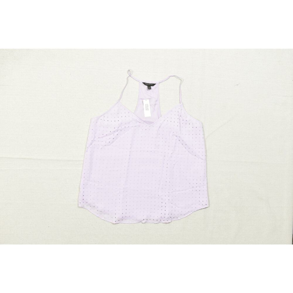 Banana Republic Women Large Lavender Purple Eyelet Lace V-Neck Racerback Tank To - Picture 2 of 8